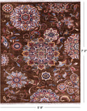 Brown Peshawar Handmade Wool Rug - 5' 8" X 7' 2" - Golden Nile