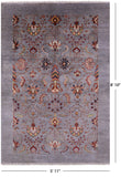 Grey Peshawar Hand Knotted Wool Rug - 5' 11" X 8' 10" - Golden Nile