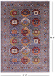Turkmen Ersari Handmade Wool Rug - 6' 10" X 10' 3" - Golden Nile