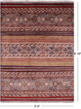 Khorjin Persian Gabbeh Hand Knotted Wool Rug - 5' 0" X 6' 10" - Golden Nile