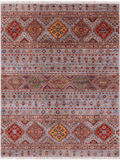Khorjin Persian Gabbeh Hand Knotted Wool Rug - 5' 0" X 6' 7"