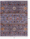 Grey Khorjin Persian Gabbeh Hand Knotted Wool Rug - 5' 2" X 6' 7" - Golden Nile