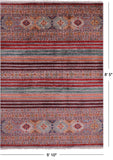 Khorjin Persian Gabbeh Hand Knotted Wool Rug - 5' 10" X 8' 5" - Golden Nile