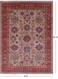 Super Kazak Hand Knotted Wool Rug - 8' 0" X 10' 4" - Golden Nile