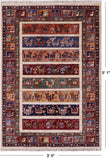 Tribal Persian Gabbeh Handmade Wool Rug - 3' 5" X 5' 1" - Golden Nile