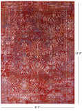 Red Abstract Contemporary Hand Knotted Wool & Silk Rug - 9' 1" X 12' 2" - Golden Nile