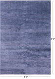 Blue Savannah Grass Handmade Wool & Silk Rug - 6' 0" X 9' 0" - Golden Nile