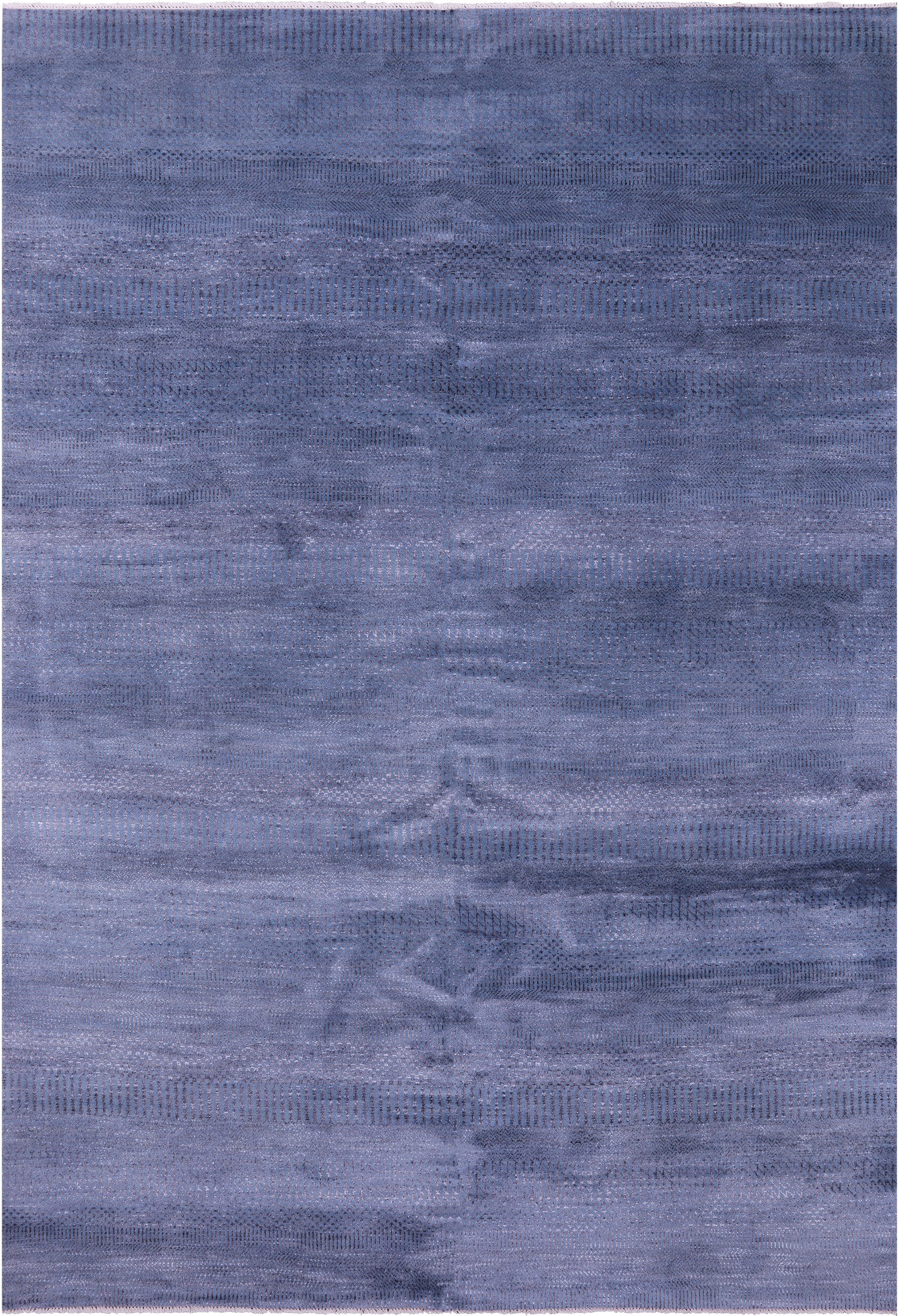 Blue Savannah Grass Handmade Wool & Silk Rug - 6' 0" X 9' 0" - Golden Nile