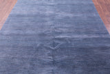 Blue Savannah Grass Handmade Wool & Silk Rug - 6' 0" X 9' 0" - Golden Nile