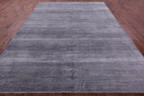 Grey Savannah Grass Hand Knotted Wool & Silk Rug - 9' 0" X 12' 2" - Golden Nile