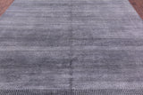 Grey Savannah Grass Hand Knotted Wool & Silk Rug - 9' 0" X 12' 2" - Golden Nile