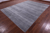 Grey Savannah Grass Hand Knotted Wool & Silk Rug - 9' 0" X 12' 2" - Golden Nile