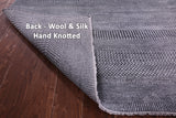 Grey Savannah Grass Hand Knotted Wool & Silk Rug - 9' 0" X 12' 2" - Golden Nile