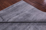 Grey Savannah Grass Hand Knotted Wool & Silk Rug - 9' 0" X 12' 2" - Golden Nile