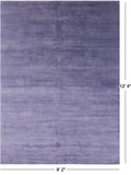Grey Savannah Grass Hand Knotted Wool & Silk Rug - 9' 2" X 12' 4"