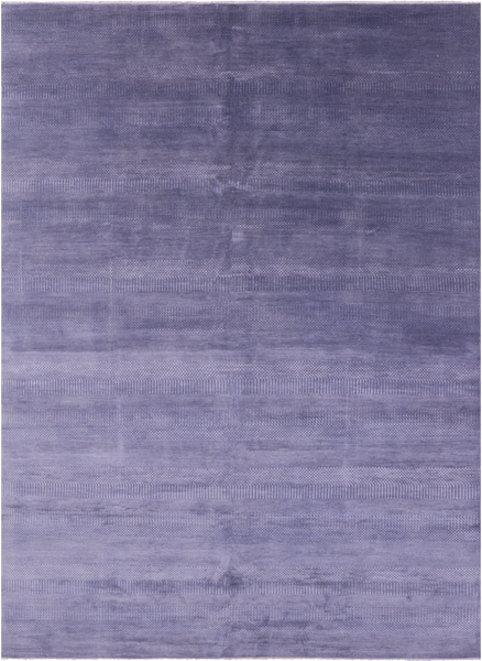 Grey Savannah Grass Hand Knotted Wool & Silk Rug - 9' 2" X 12' 4"