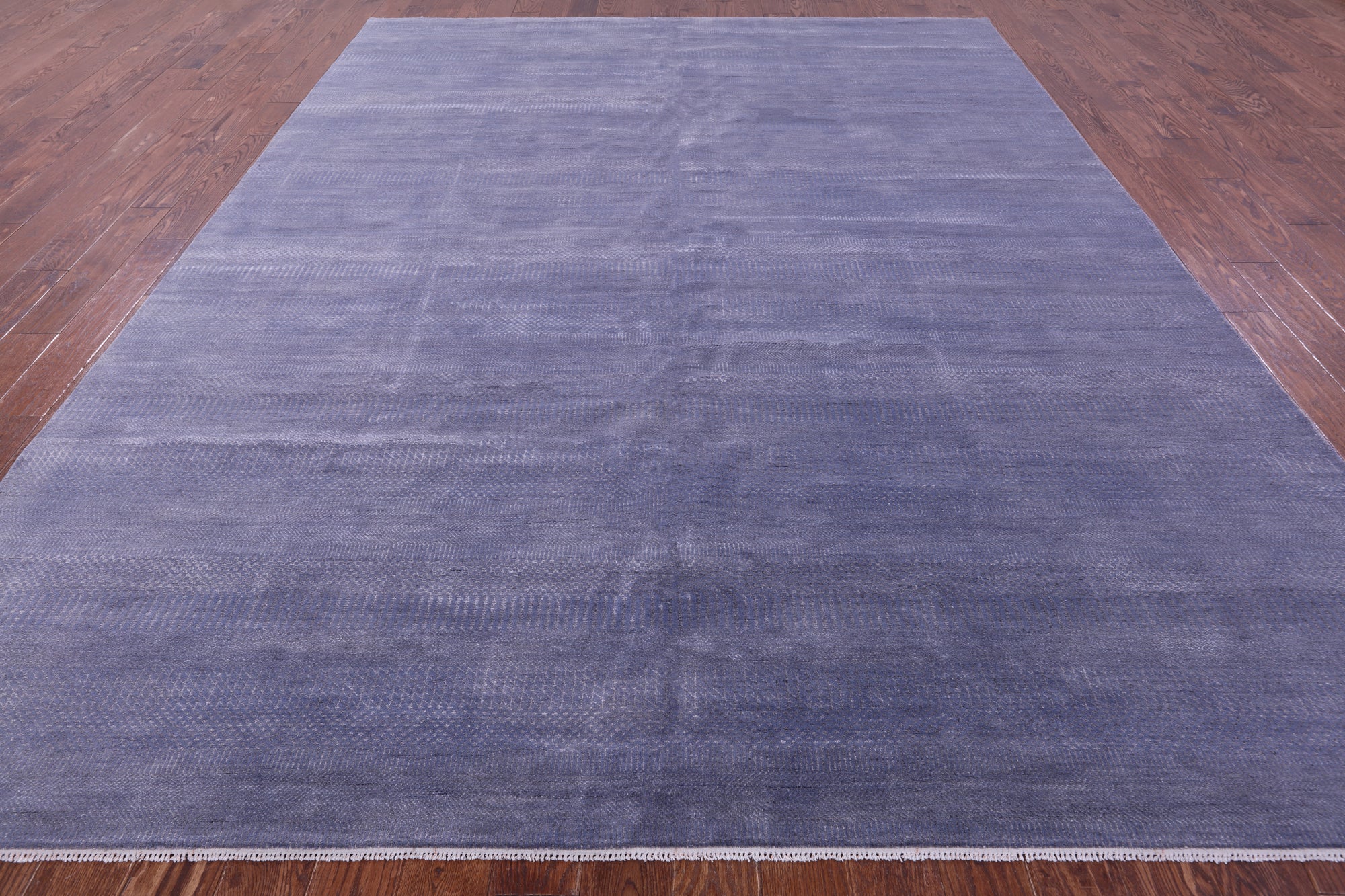 Grey Savannah Grass Hand Knotted Wool & Silk Rug - 9' 2" X 12' 4"