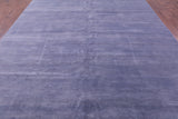 Grey Savannah Grass Hand Knotted Wool & Silk Rug - 9' 2" X 12' 4"
