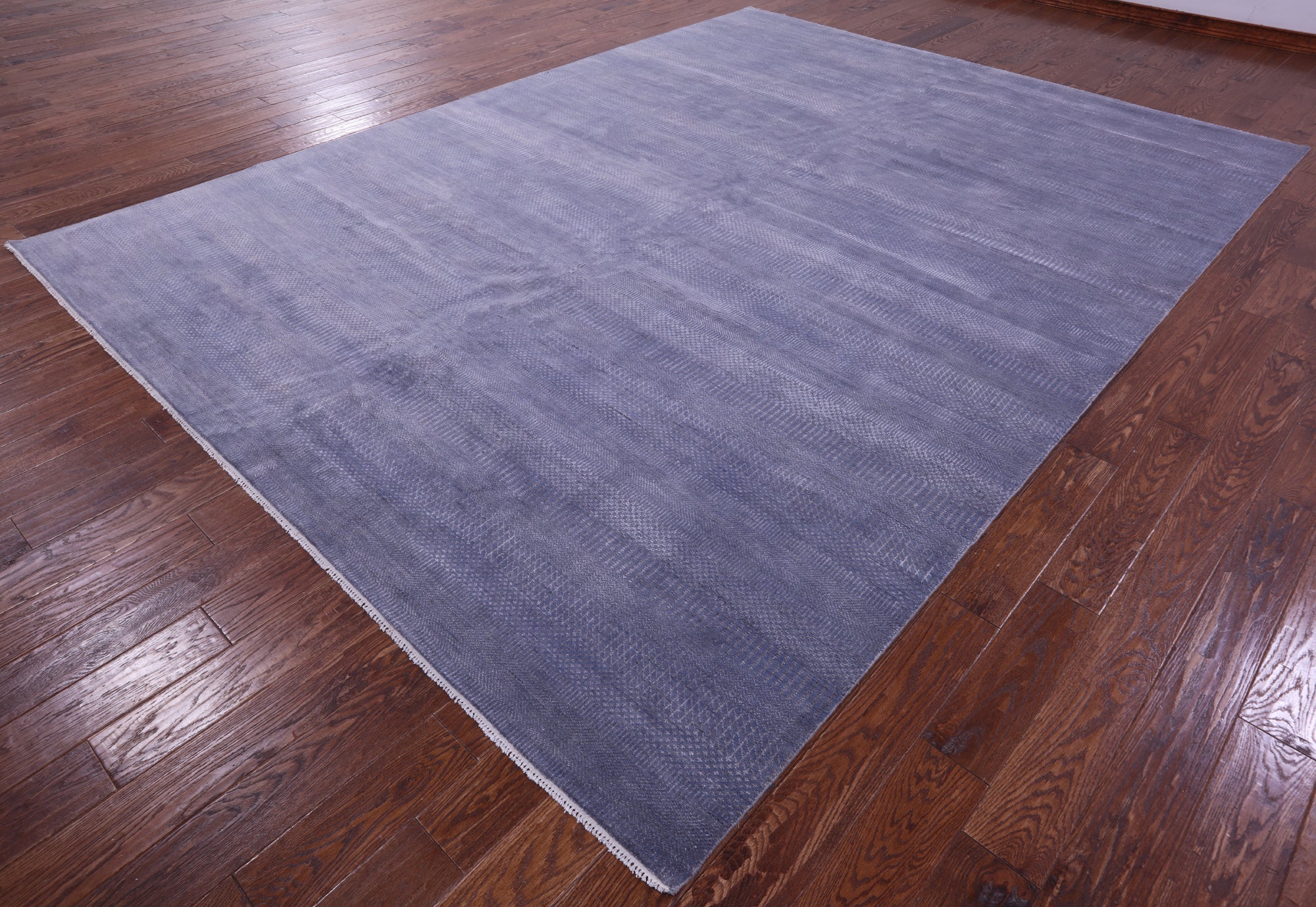 Grey Savannah Grass Hand Knotted Wool & Silk Rug - 9' 2" X 12' 4"