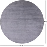 Round Savannah Grass Hand Knotted Wool & Silk Rug - 9' 5" X 9' 6" - Golden Nile