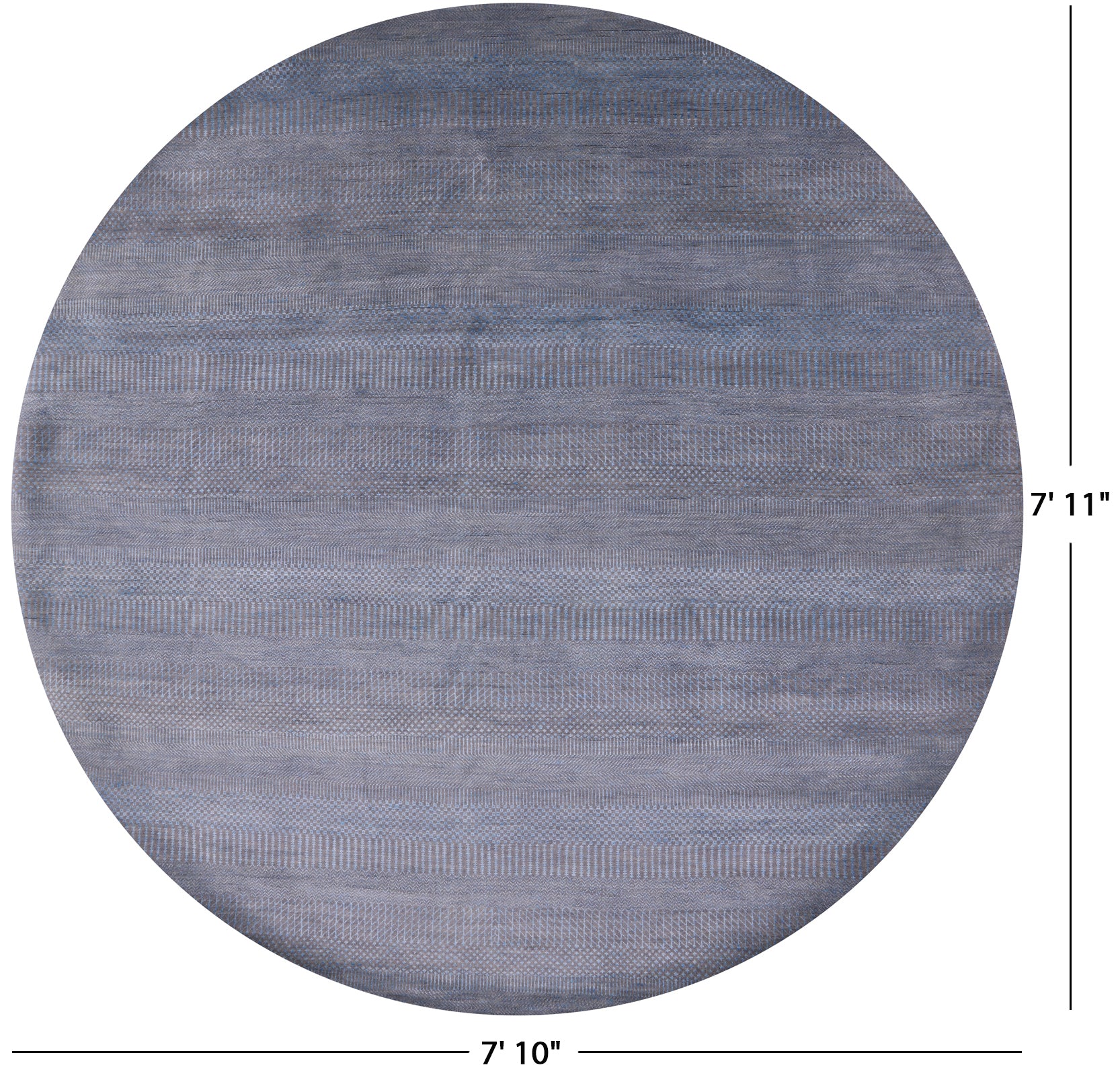 Round Savannah Grass Hand Knotted Wool & Silk Rug - 7' 10" X 7' 11" - Golden Nile