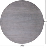 Round Savannah Grass Handmade Wool & Silk Rug - 5' 11" X 6' 0" - Golden Nile