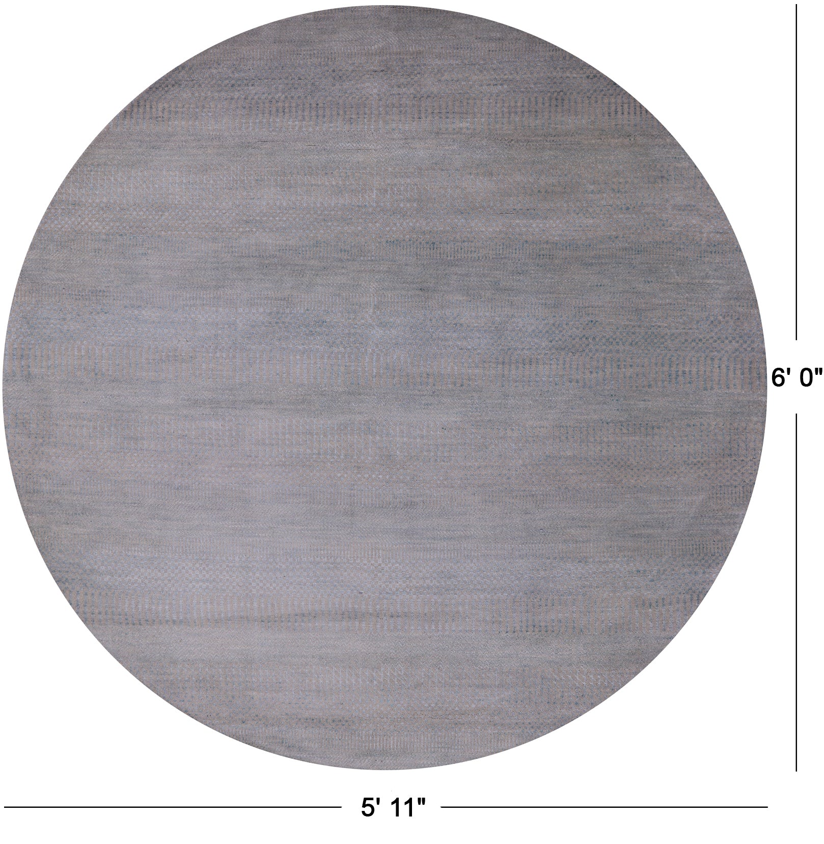 Round Savannah Grass Handmade Wool & Silk Rug - 5' 11" X 6' 0" - Golden Nile