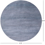 Round Savannah Grass Hand Knotted Wool & Silk Rug - 5' 9" X 5' 9" - Golden Nile