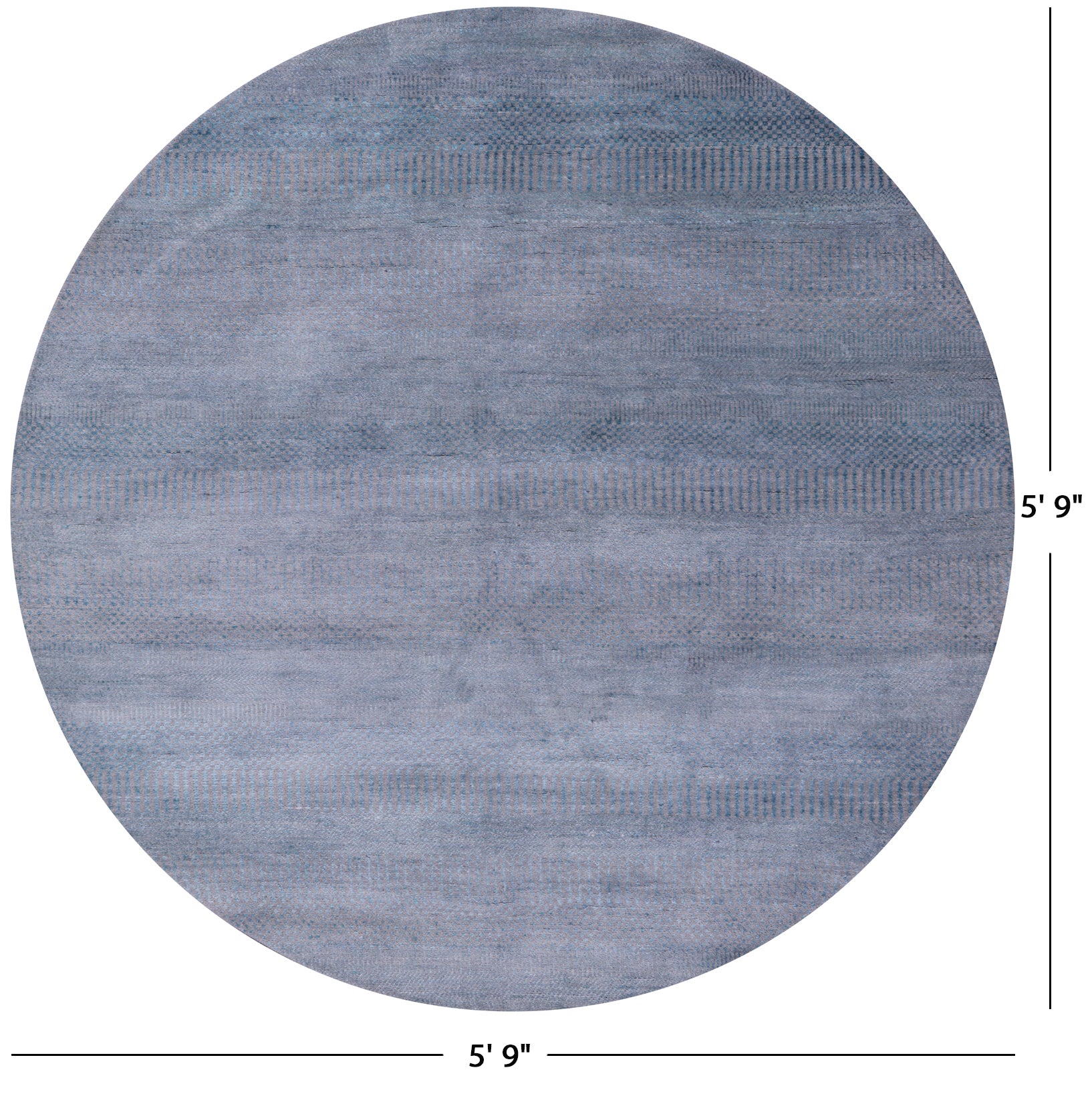 Round Savannah Grass Hand Knotted Wool & Silk Rug - 5' 9" X 5' 9" - Golden Nile