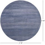 Round Savannah Grass Hand Knotted Wool & Silk Rug - 5' 10" X 5' 10" - Golden Nile