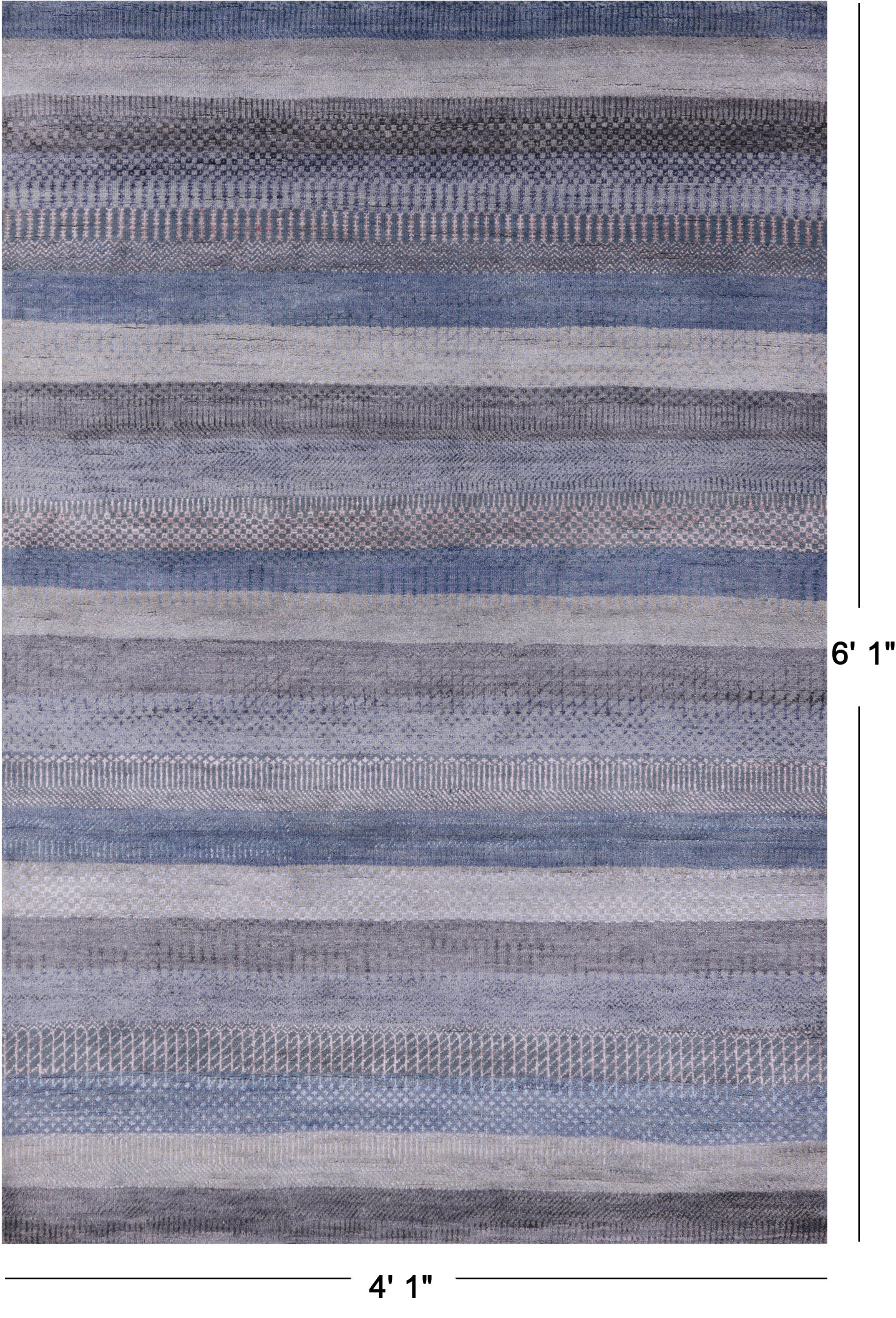 Savannah Grass Hand Knotted Wool & Silk Rug - 4' 1" X 6' 1" - Golden Nile