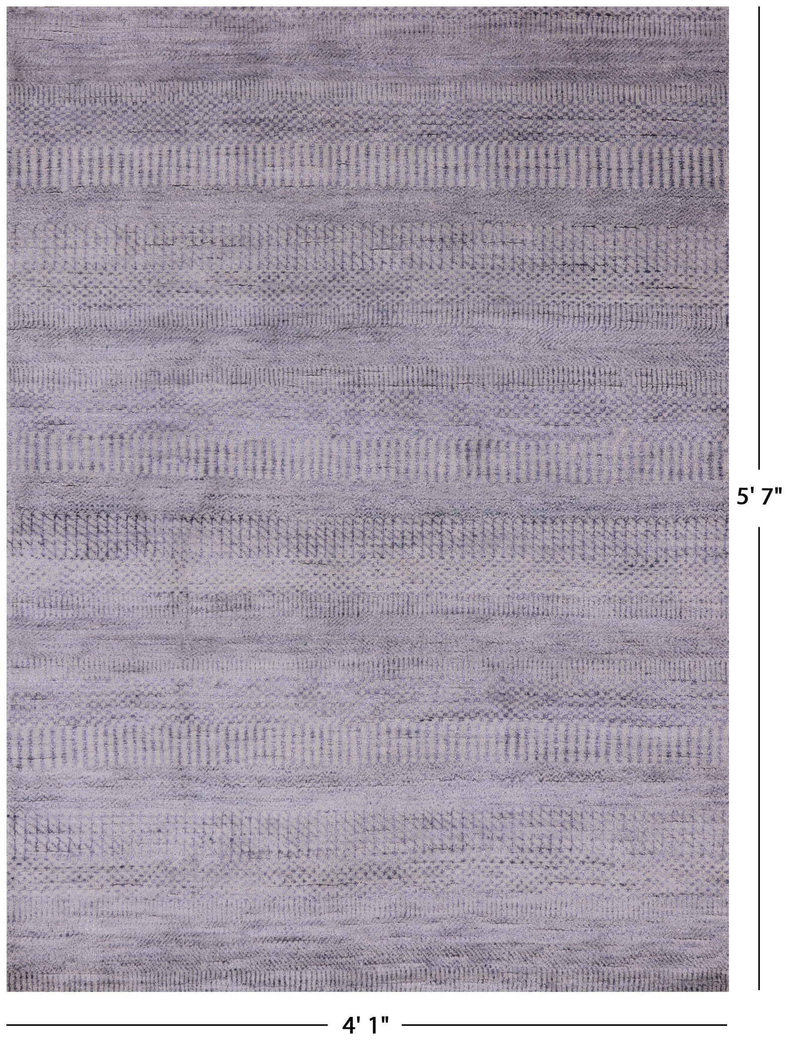 Savannah Grass Hand Knotted Wool & Silk Rug - 4' 1" X 5' 7" - Golden Nile