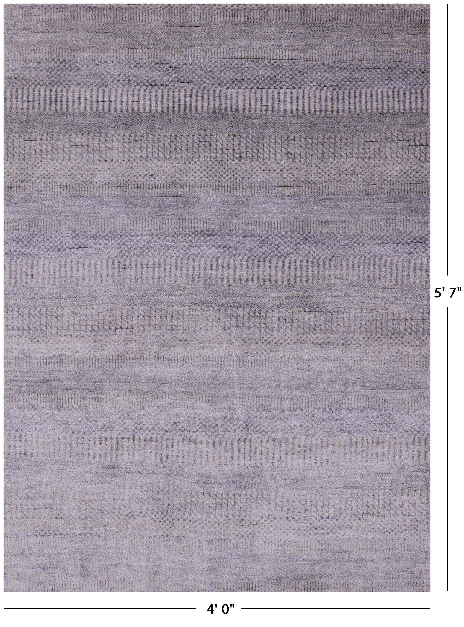 Savannah Grass Hand Knotted Wool & Silk Rug - 4' 0" X 5' 7" - Golden Nile