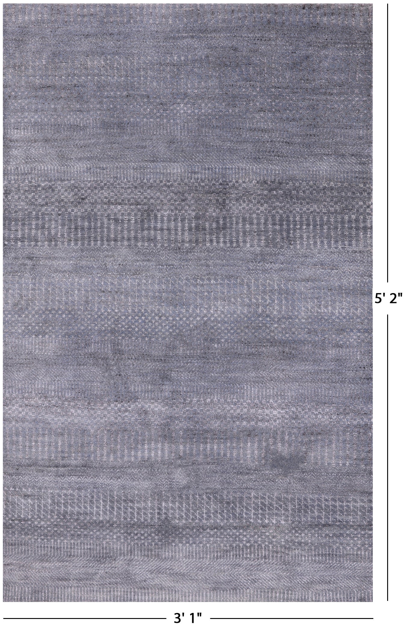 Savannah Grass Hand Knotted Wool & Silk Rug - 3' 1" X 5' 2" - Golden Nile