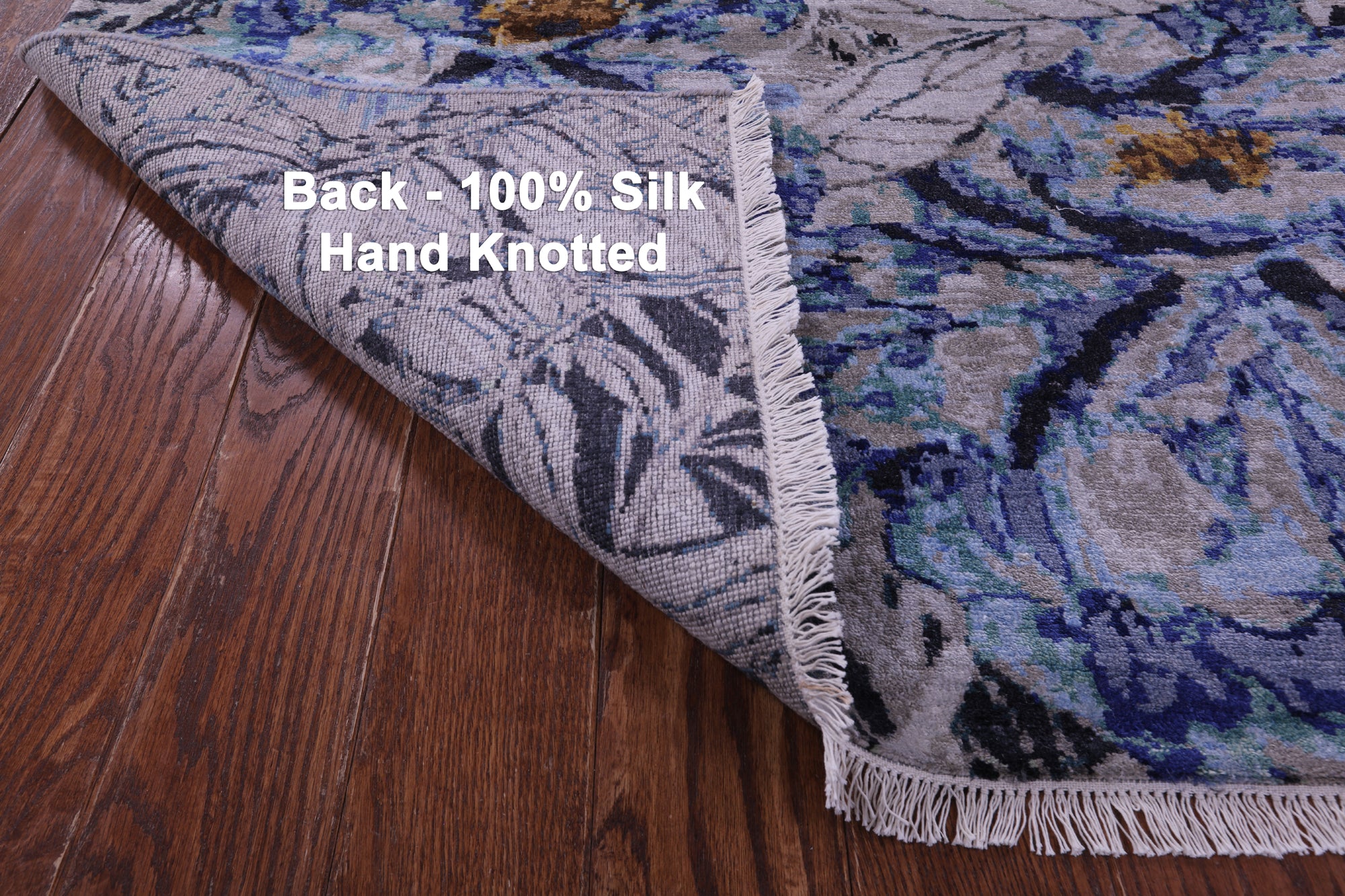 Contemporary Hand Knotted 100% Silk Rug - 8' 9" X 12' 2"