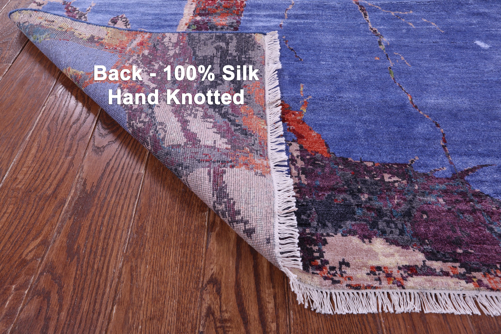 Parrots Design Contemporary Hand Knotted 100% Silk Rug - 8' 10" X 12' 4"