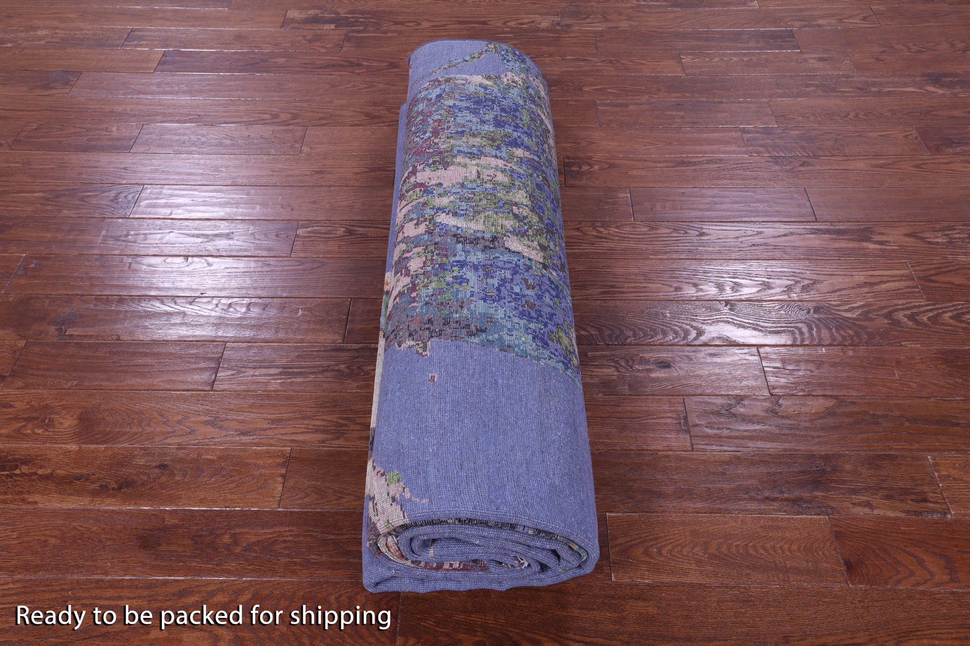 Parrots Design Contemporary Hand Knotted 100% Silk Rug - 8' 10" X 12' 4"