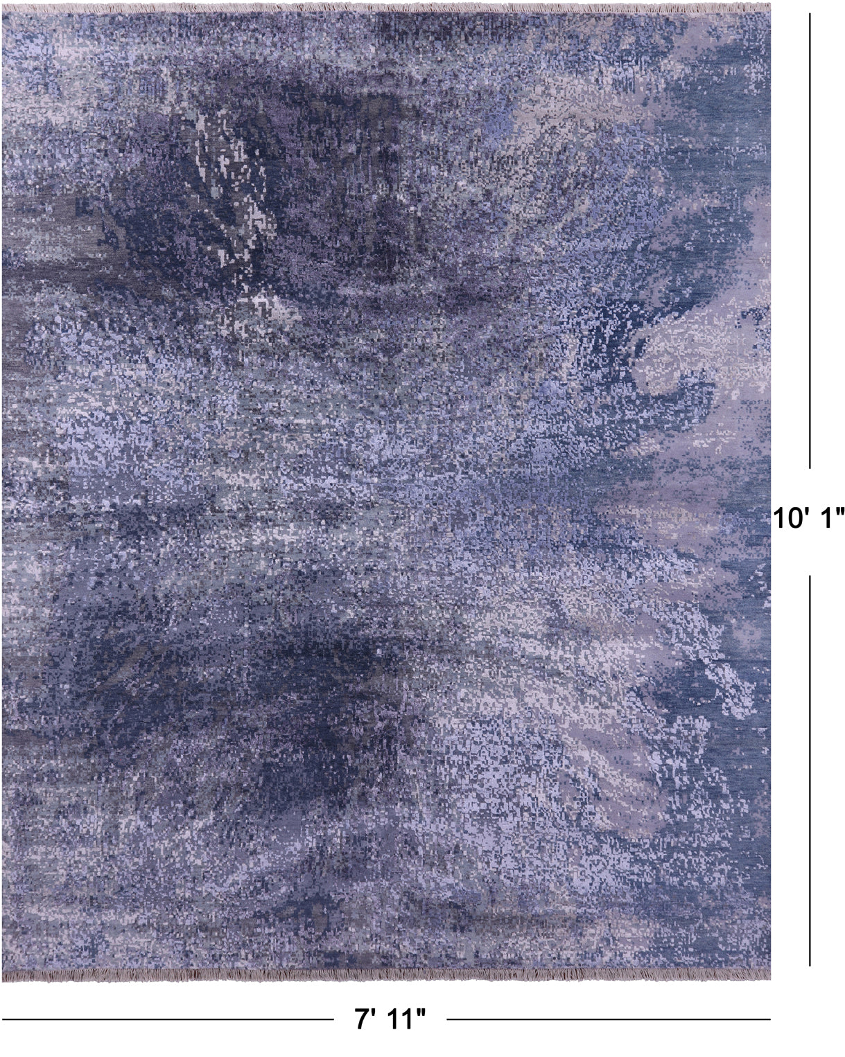 SUPER SALE Abstract Contemporary Hand Knotted Wool & Silk Rug - 7' 11" X 10' 1"