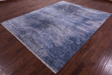 SUPER SALE Abstract Contemporary Hand Knotted Wool & Silk Rug - 7' 11" X 10' 1"
