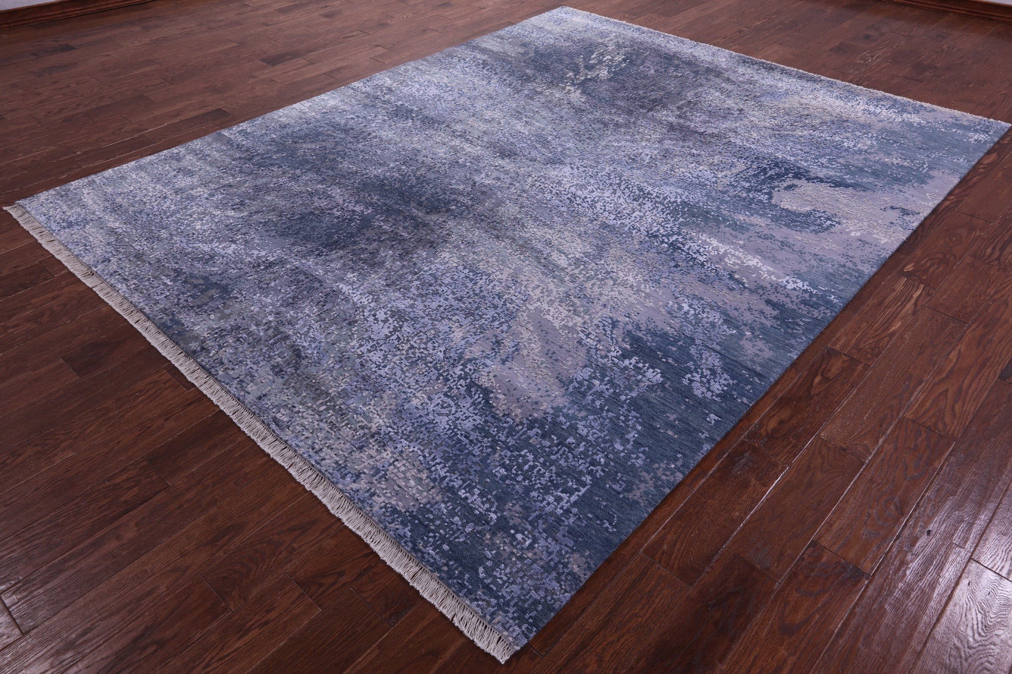 SUPER SALE Abstract Contemporary Hand Knotted Wool & Silk Rug - 7' 11" X 10' 1"