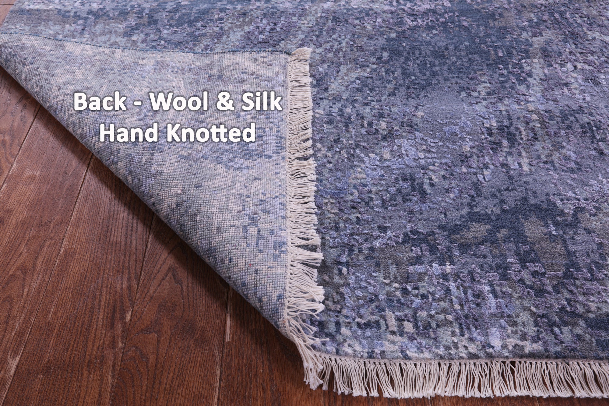 SUPER SALE Abstract Contemporary Hand Knotted Wool & Silk Rug - 7' 11" X 10' 1"
