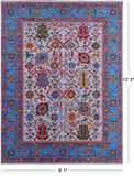 Grey Turkish Oushak Hand Knotted Wool Rug - 9' 1" X 12' 3" - Golden Nile