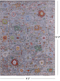 Grey Turkish Oushak Hand Knotted Wool Rug - 9' 2" X 12' 2" - Golden Nile