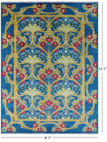 Blue William Morris Hand Knotted Wool Rug - 9' 1" X 12' 1" - Golden Nile