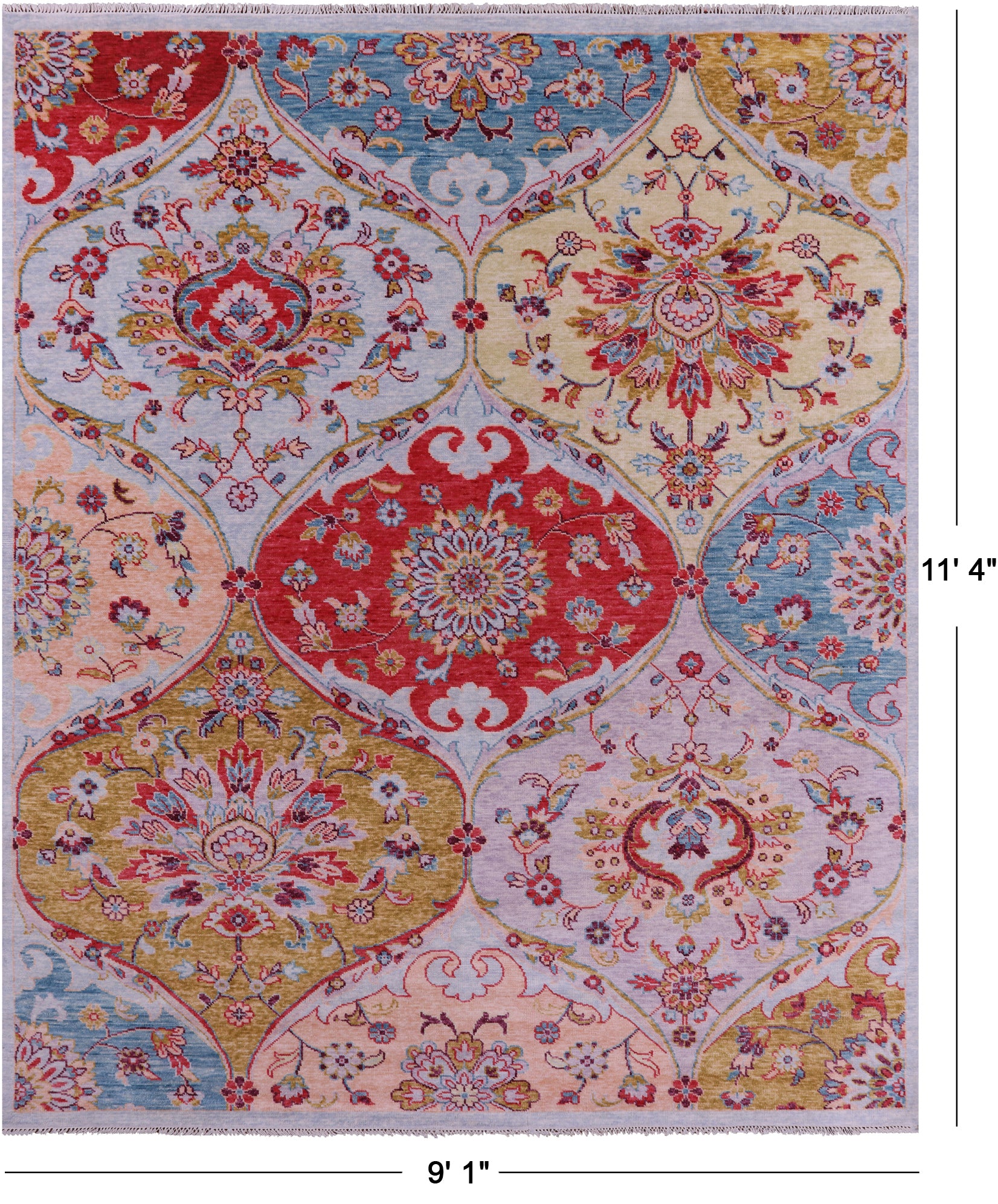 Persian Hand Knotted Wool Rug - 9' 1" X 11' 4" - Golden Nile