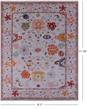Grey Turkish Oushak Handmade Wool Rug - 9' 1" X 11' 10" - Golden Nile