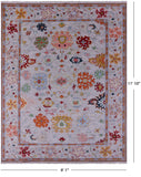 Grey Turkish Oushak Handmade Wool Rug - 9' 1" X 11' 10" - Golden Nile