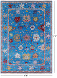 Blue Turkish Oushak Handmade Wool Rug - 8' 8" X 12' 4" - Golden Nile