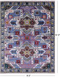 Geometric Kazak Hand Knotted Wool Rug - 9' 2" X 12' 2" - Golden Nile