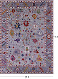 Grey Turkish Oushak Hand Knotted Wool Rug - 10' 2" X 14' 2" - Golden Nile